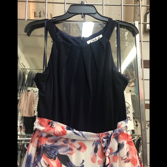 Chetta B dress long Mixed Media Maxi,navy/red.NWT - Picture 8 of 11